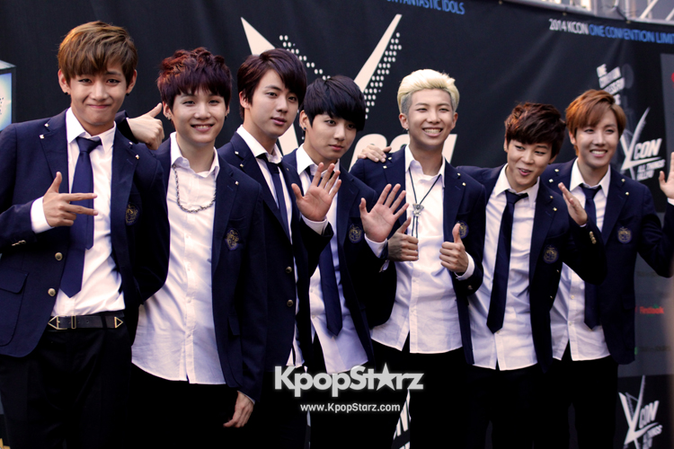 Bangtan Boys (BTS) Attends KCON Red Carpet Event in Los Angeles- August