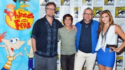 Dan Povenmire Vincent Martella, creator Jeff 'Swampy' Marsh and Alyson Stoner  