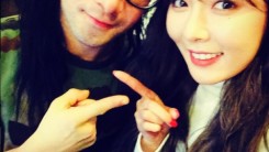 Skrillex (left) with 4Minute member HyunA