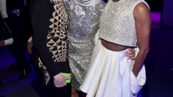  (L-R) Actresses Holland Taylor, Sarah Paulson and Regina King attend the after party for the 21st Annual Critics' Choice Awards at Barker Hangar on January 17, 2016 in Santa Monica, California.