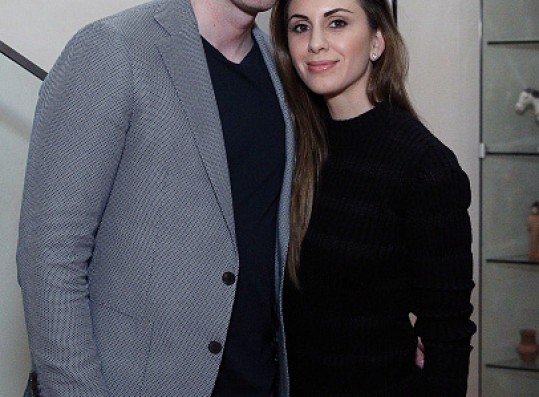 (L-R) Ryan Serhant and Emilia Bechrakis attend Arty Dozortsev Event At Paolo Zampolli & Amanda Ungaro Residence on April 5, 2016 in New York City.