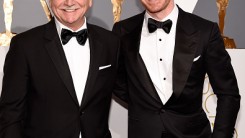 Actor Michael Fassbender (R) and guest attend the 88th Annual Academy Awards at Hollywood & Highland Center on February 28, 2016 in Hollywood, California