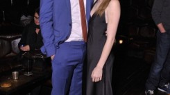 Actors Evan Peters (L) and Emma Roberts attend the 'Adult World' premiere after party during the 2013 Tribeca Film Festival at Darby Downstairs on April 18, 2013 in New York City.