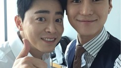 Go Kyung-Pyo (R) with Jo Jung-Suk, co-star in 