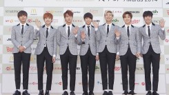 BTS arrive for the 4th Gaon Chart K-POP Awards at the Olympic Park on January 28, 2015 in Seoul, South Korea.