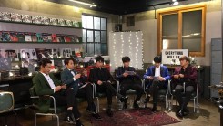 The six members of Shinwa during the Naver V Live event, introducing their new album 