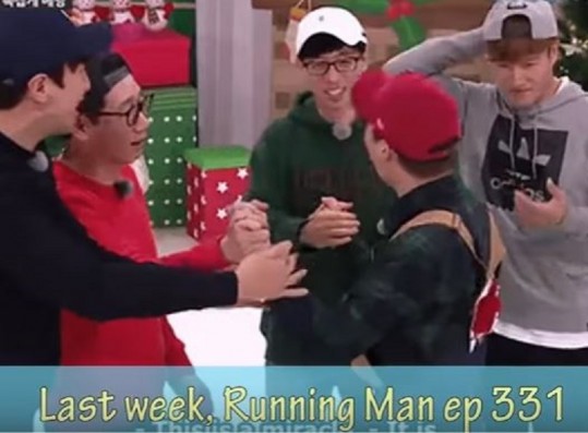 The frontliners of Running Man:Kim Jong-kook, Song Ji-hyo, Haha, Ji Suk-jin, Lee Kwang-soo, and Gary