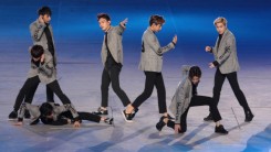  EXO perform during the opening ceremony for the Opening Ceremony ahead of the 2014 Asian Games at Incheon Asiad Stadium on September 19, 2014 in Incheon, South Korea.