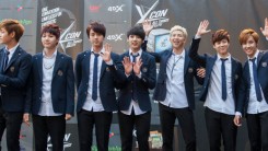  BTS attends KCON 2014 - Day 2 at the Los Angeles Memorial Sports Arena on August 10, 2014 in Los Angeles, California.