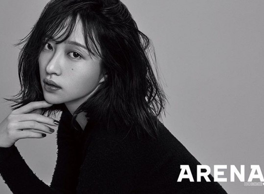 Hani poses in a black and white concept for Arena Homme.