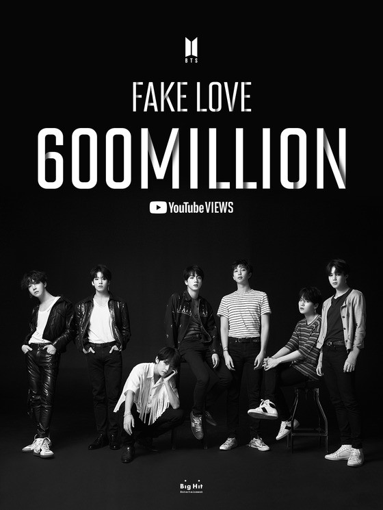 BTS 'FAKE LOVE' MV breaks 600 million views