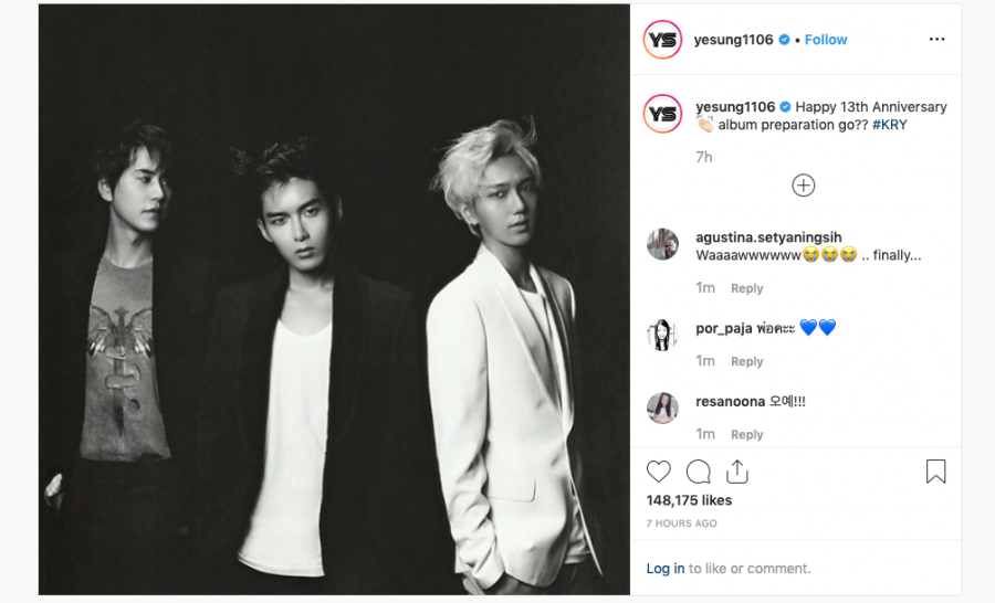 Yesung Instagram Post