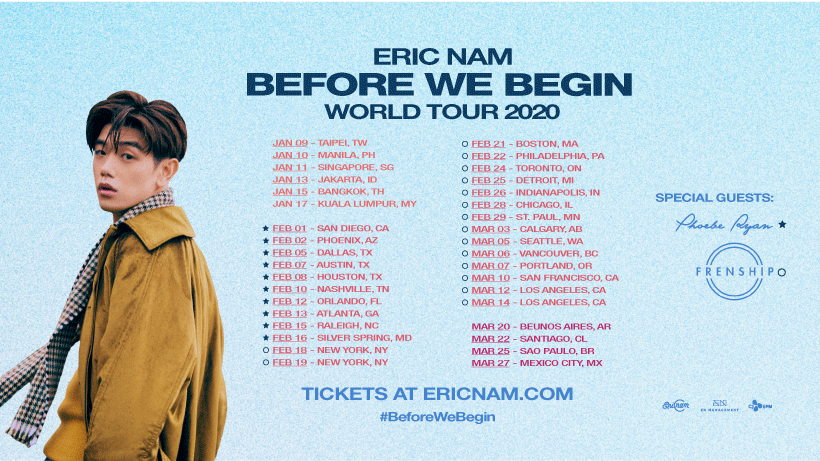 Eric Nam, Sold Out on First World Tour Tickets