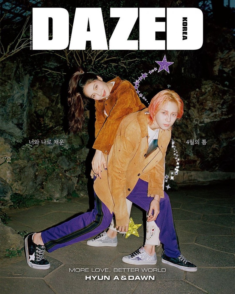 HyunA and DAWN Expresses Admiration To Each Other + Cover Models For April Issue of Dazed Korea Magazine