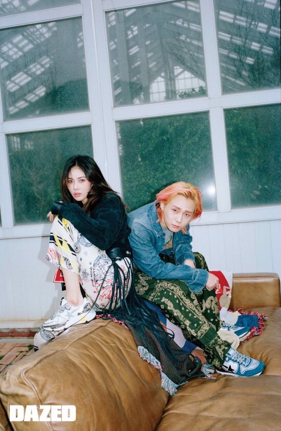 HyunA and DAWN Expresses Admiration To Each Other + Cover Models For April Issue of Dazed Korea Magazine