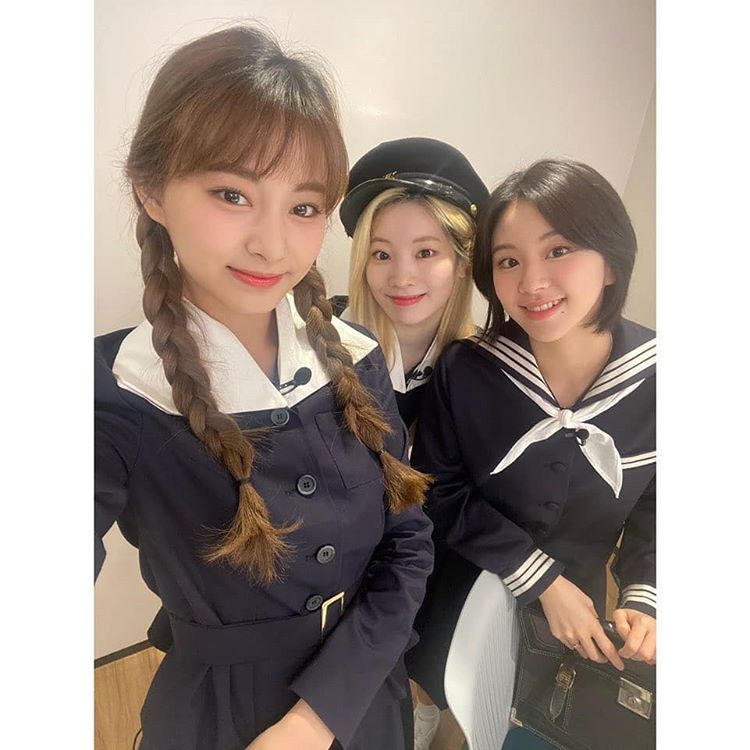 TWICE Dahyun X TZUYU X CHAEYOUNG wearing a school uniform