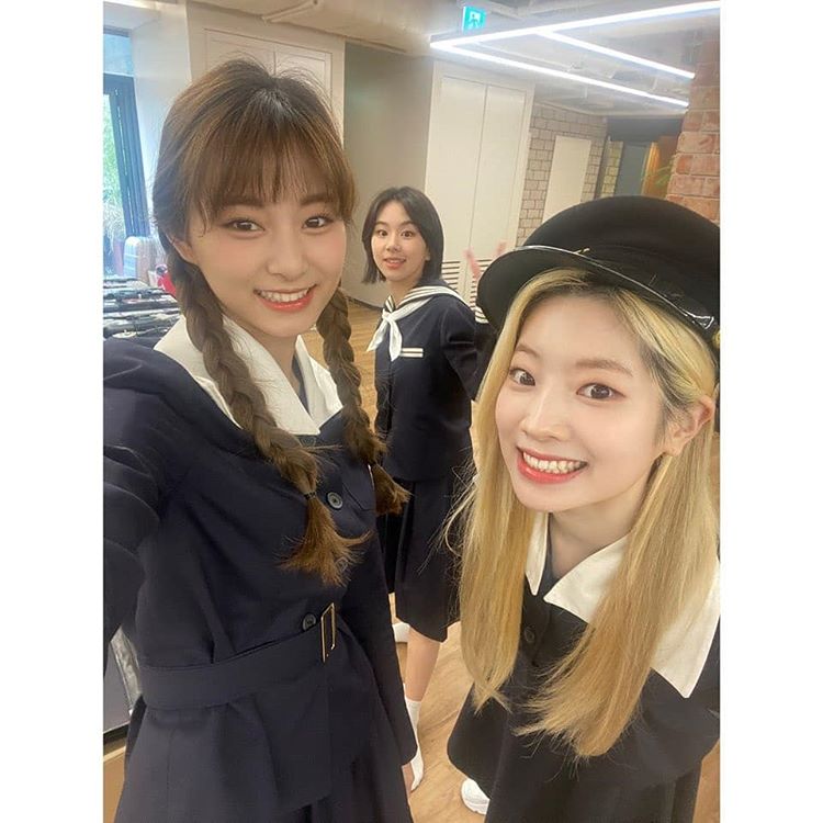 TWICE Dahyun X TZUYU X CHAEYOUNG wearing a school uniform
