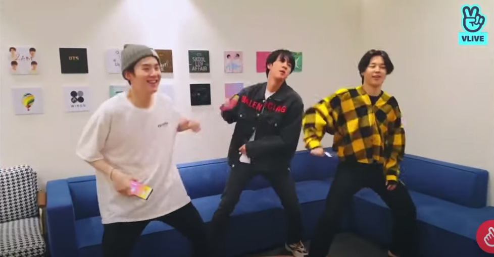 Dance with BTS, Exciting Jin, SUGA, Jimin as "just dance"