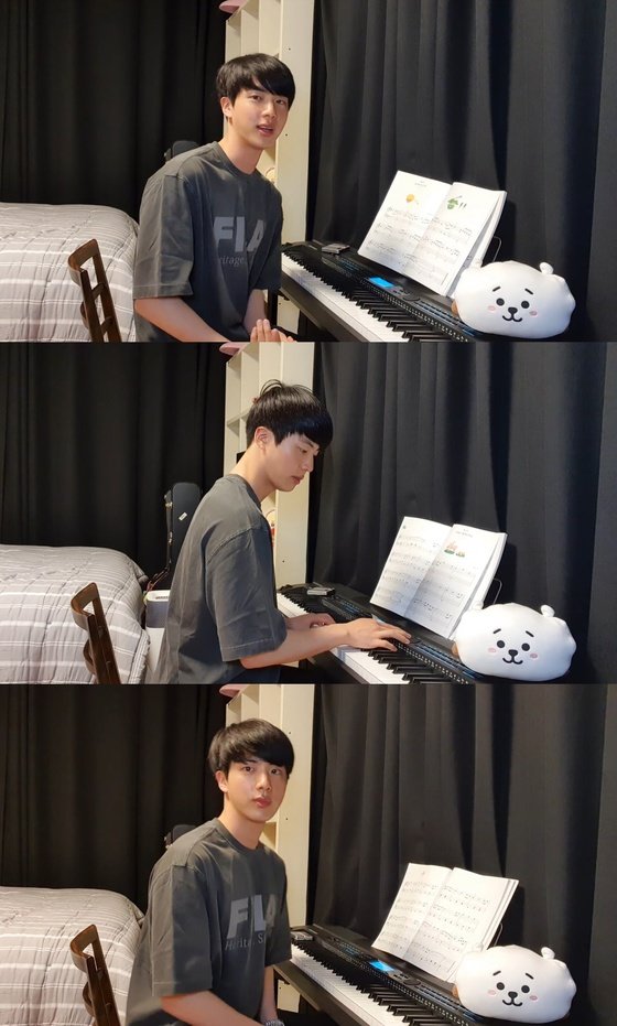 BTS Jin, playing the piano "I'm thinking about participating in a new album design"
