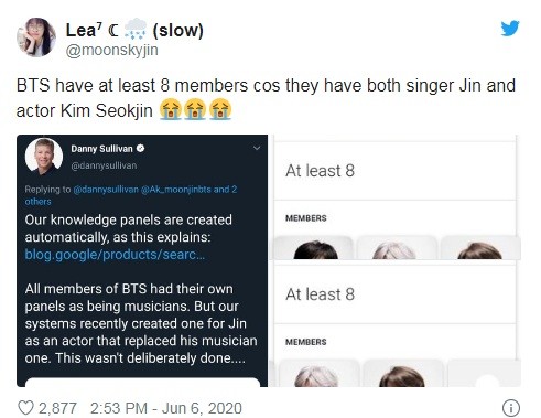 Why Did Google Search Suggest BTS Jin is No Longer in The Group + BTS have 8 Members?