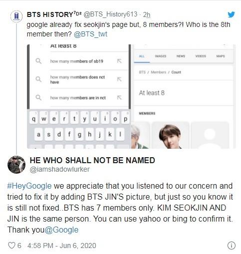 Why Did Google Search Suggest BTS Jin is No Longer in The Group + BTS have 8 Members?