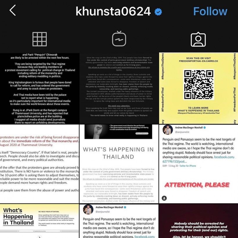 Thai Netizens Spam The Instagrams of Thai Idols To Get Them To Speak Up On What's Happening in Thailand