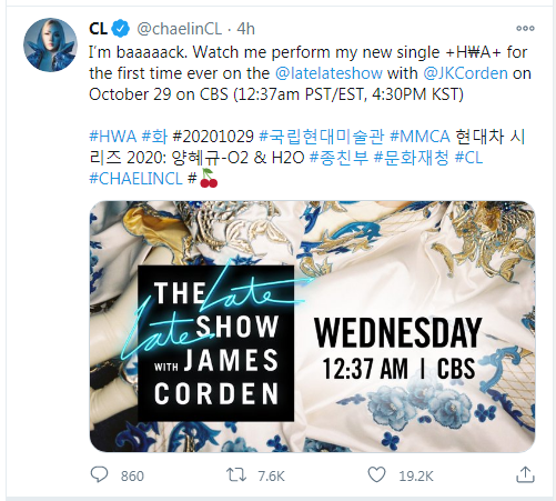 Screenshot of CL's Twitter Post