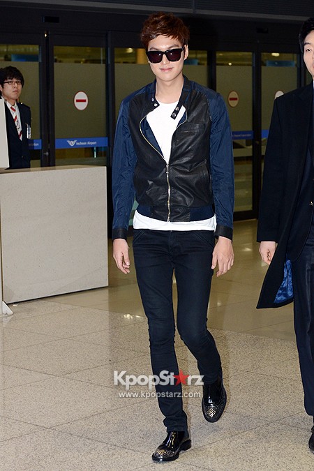 Lee Min Ho In Chic Leather Jacket Returning To Korea From Taiwan