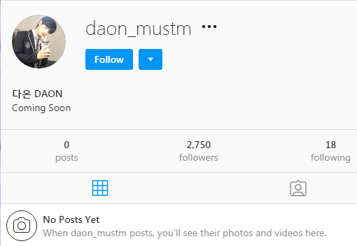 Screenshot of Daon's Instagram Account