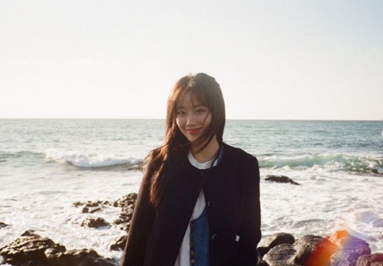April Na-Eun, girl group 'popular beauty' visual, Refreshing smile at the sea