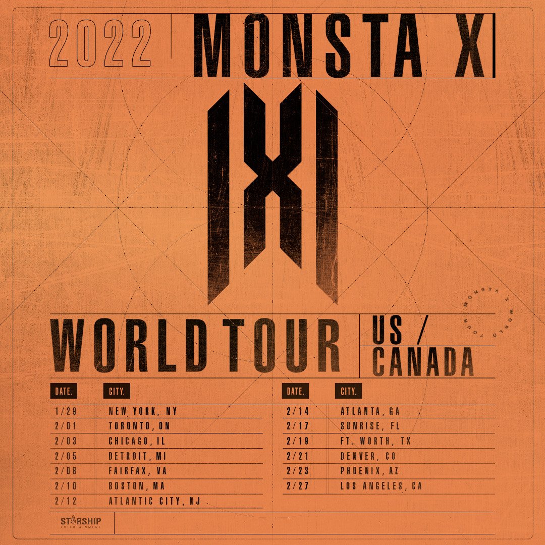 MONSTA X World Tour in US and Canada to Resume in 2022 KpopStarz
