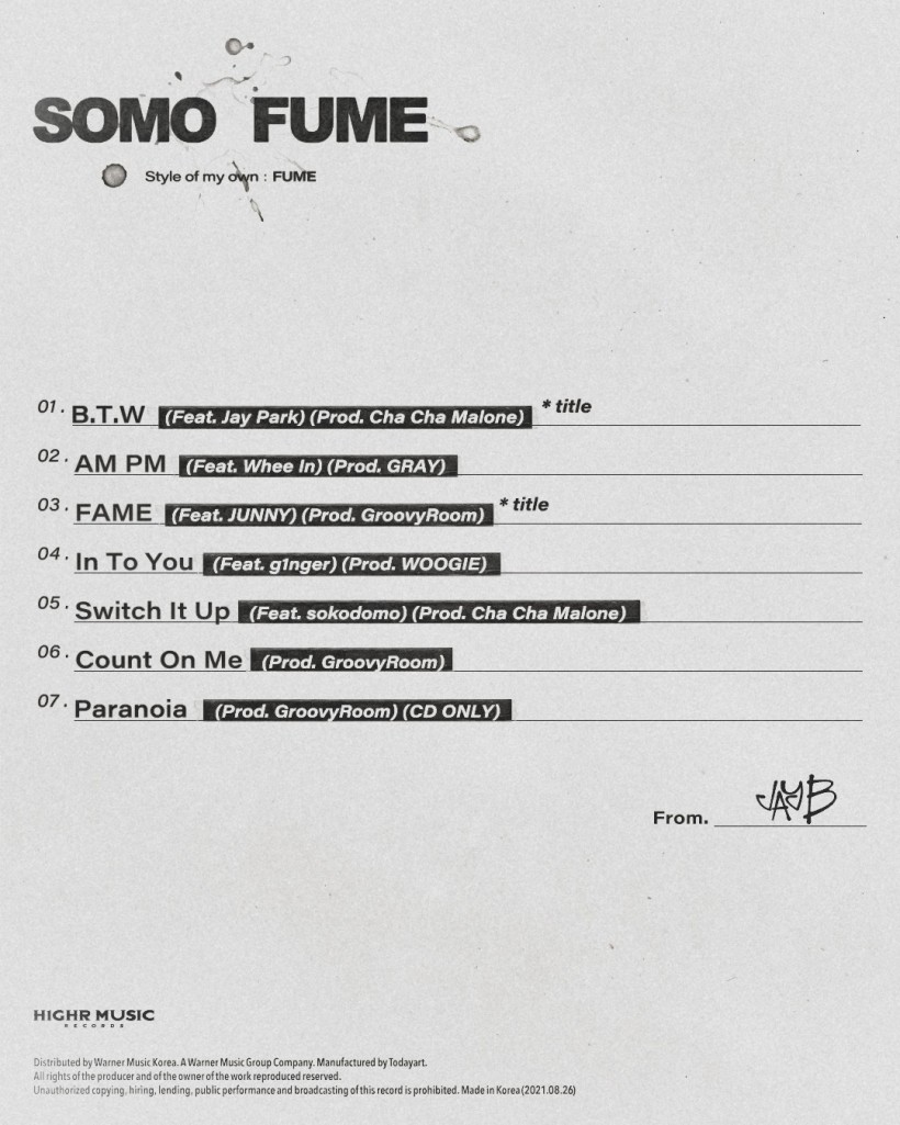 GOT7 Jay B SOMO:FUME