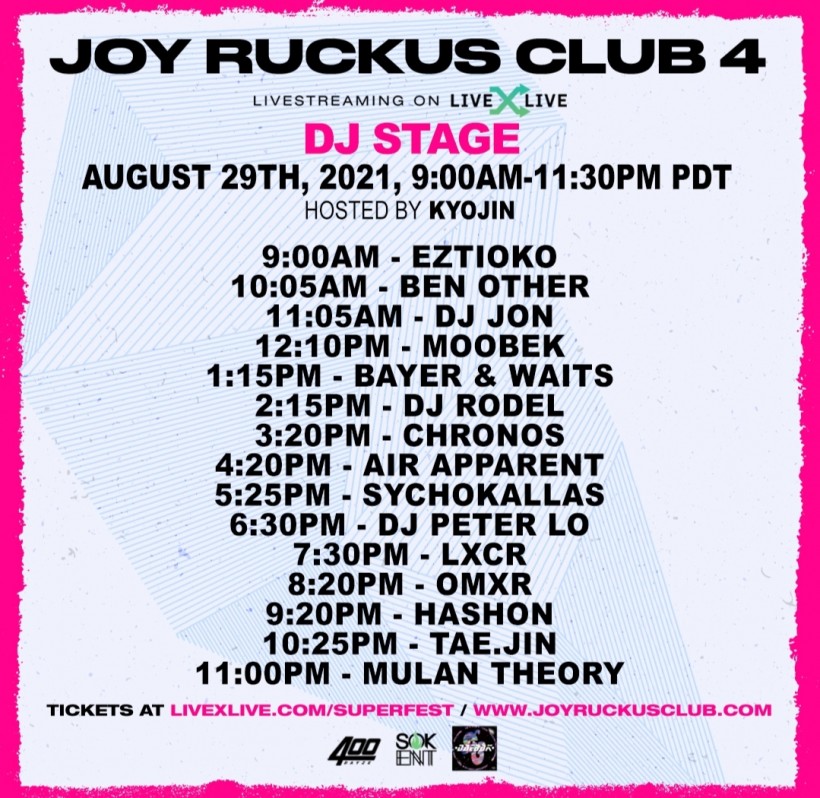 OMXR, Hashon, Tae.Jin & More: 'Joy Ruckus Club'  Day 3 Brings Exciting Virtual Party through DJ Stages