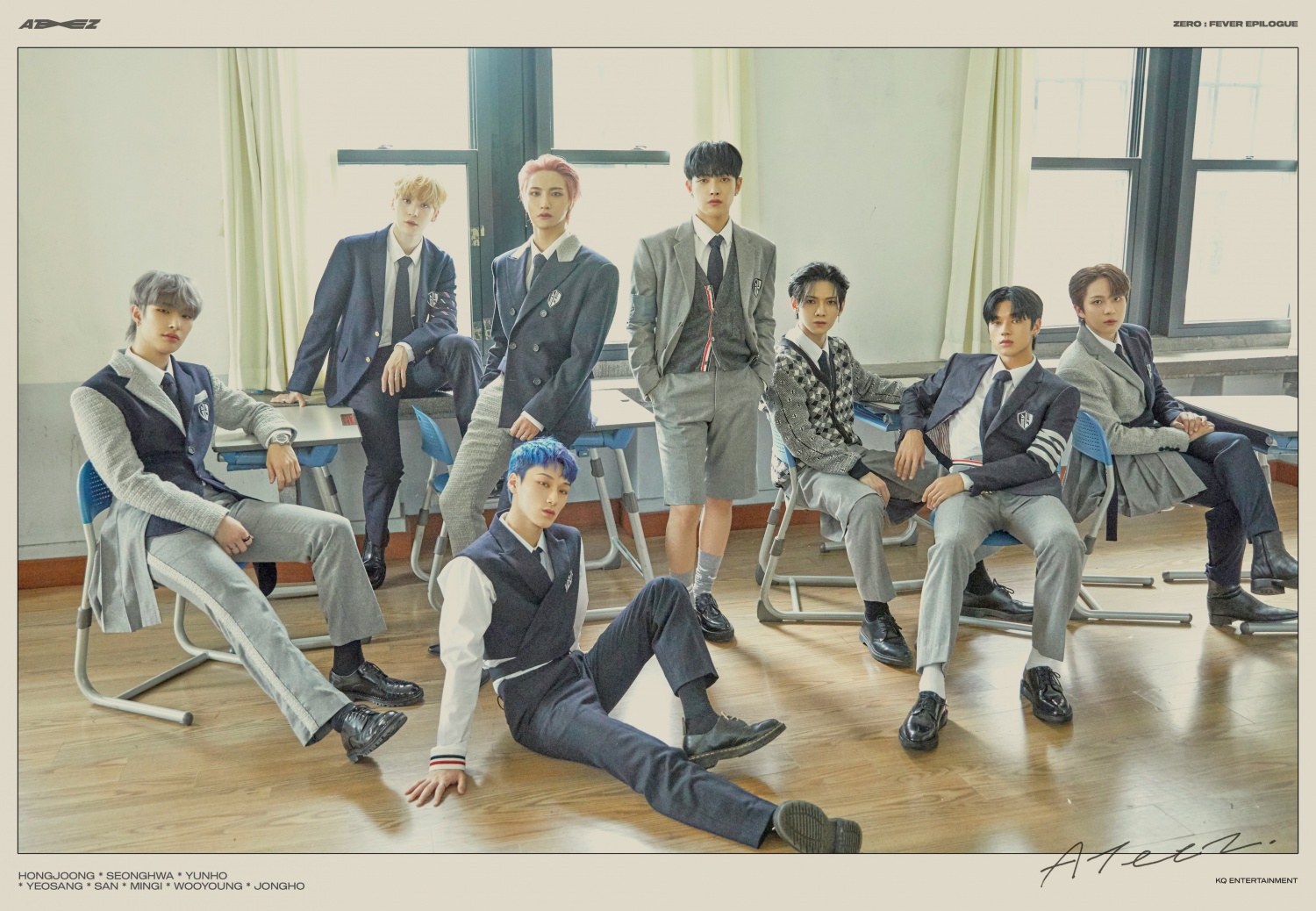 ATEEZ 'Turbulence' group concept photo released... school uniform styling