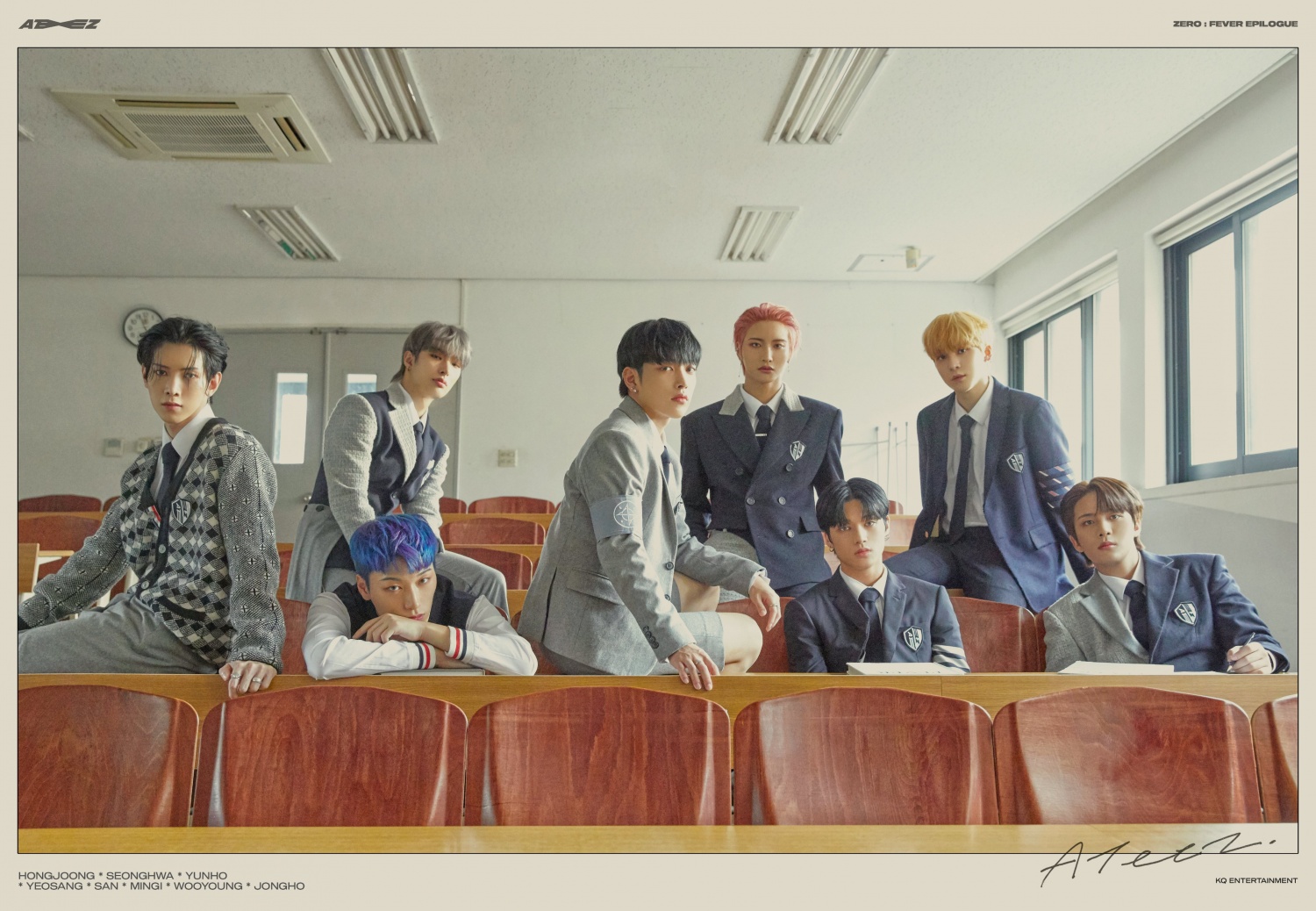 ATEEZ 'Turbulence' group concept photo released... school uniform styling