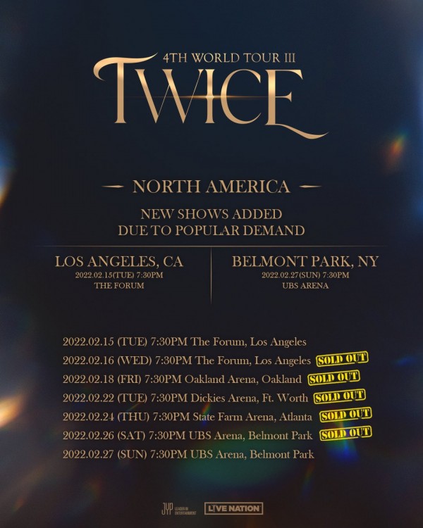 TWICE's 4th World Tour Concert Tickets Got Sell Out in 5 US Cities, Two