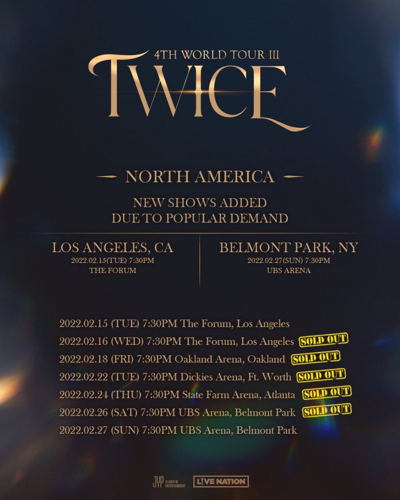 TWICE's 4th World Tour Concert Tickets Got Sold Out in 5 US Cities, Two New Locations Added