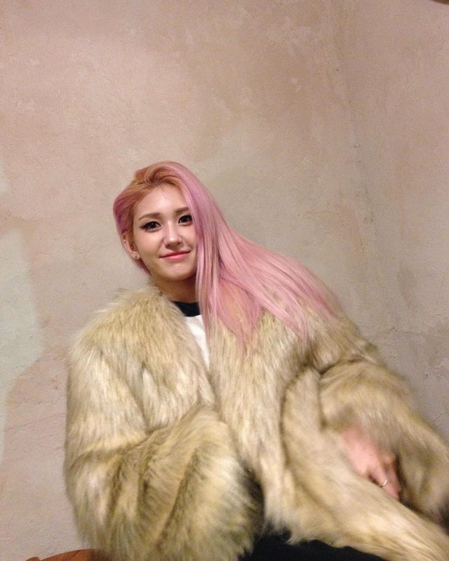 JEON SOMI, gorgeous pink hair + fur outer... The doll itself