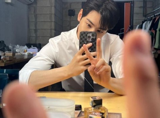Cha Eun-woo's selfies are also fantastic... The prince himself in a fairy tale