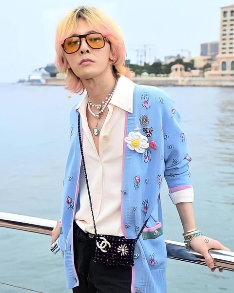 G-Dragon Wears a Pastel Blue Cardigan For A Famous Brand's Cruise Event