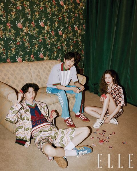 Sunmi releases a pictorial with her two warm brothers