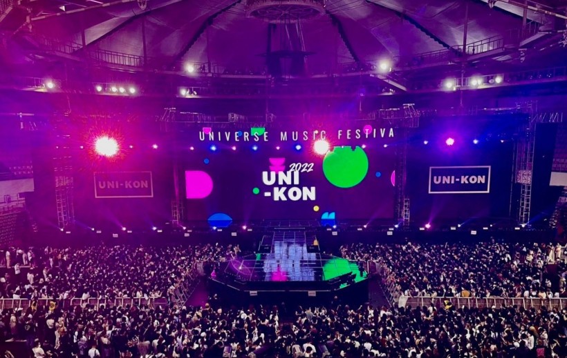 UNIVERSE, (top) 2022, panoramic view of UNI-KON, (bottom) concert