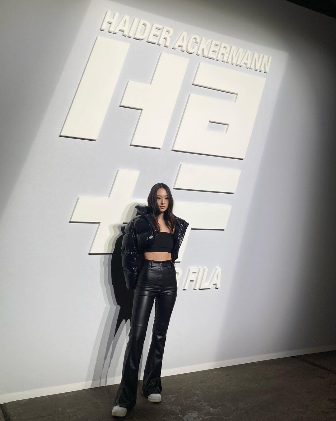 Krystal, exotic beauty... Sharp abs on top of leather pants
