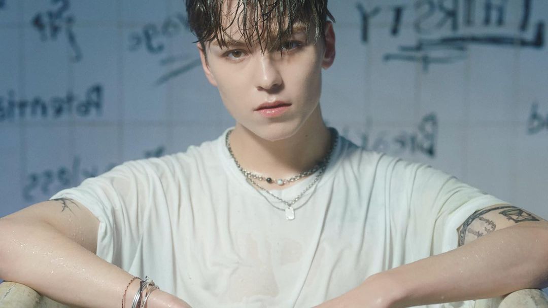 Seventeen Vernon, released his first solo mixtape 'Black Eye' on the 23rd