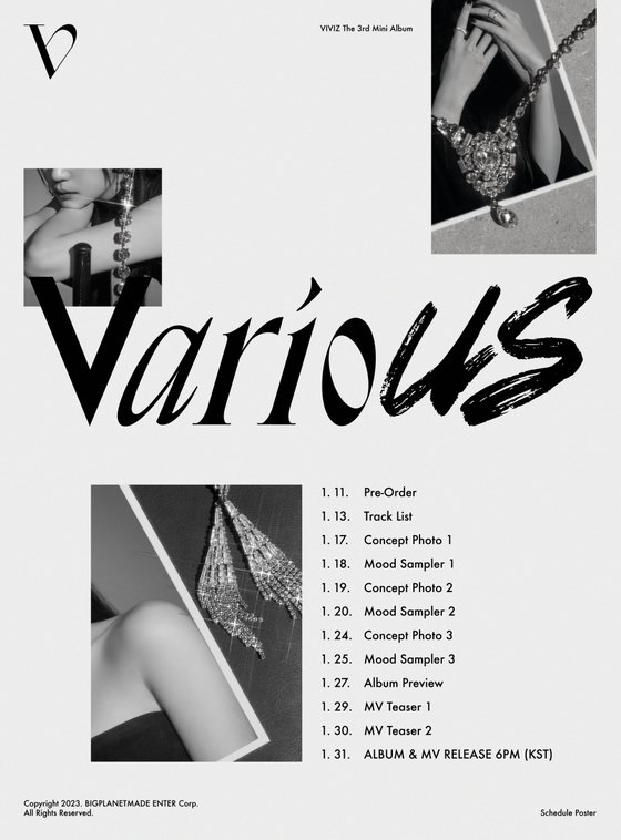 VIVIZ unveils new album schedule poster... enchanting atmosphere