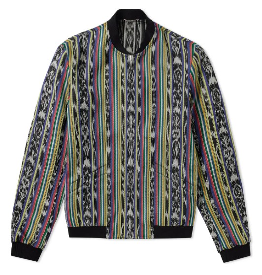 Saint Laurent Reversible Ikat Pattern Teddy Jacket