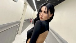 Hwasa, half-dressed. Sexy revealing outfit