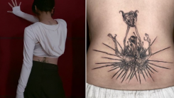 TWICE Chaeyoung's Back Tattoo 'Birth of Evil' 