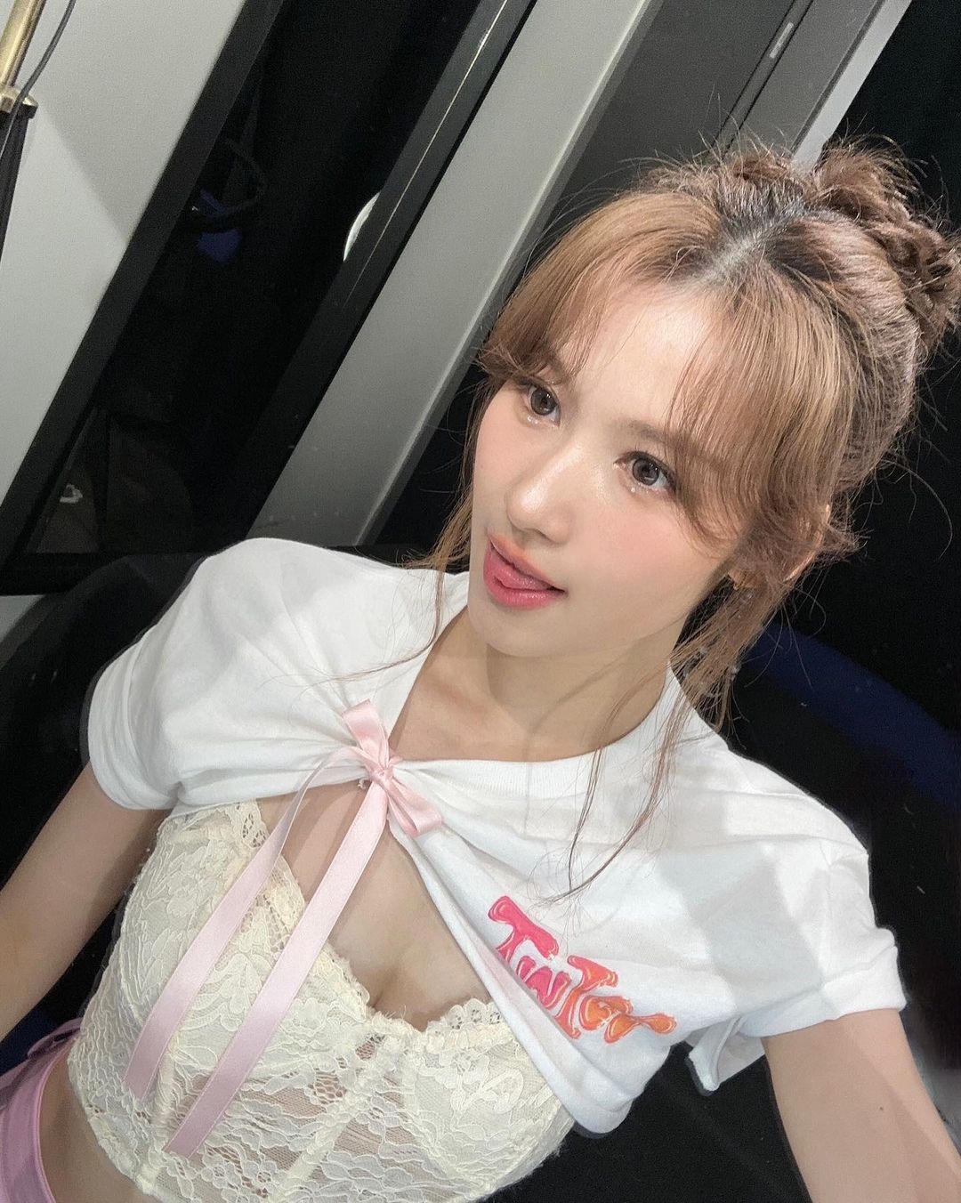 TWICE Sana shows off her volume with bold lingerie fashion