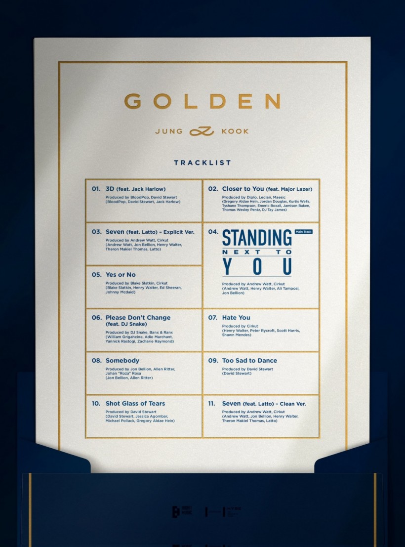 GOLDEN Tracklist